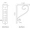 Ekena Millwork Edwards Wrought Iron Bracket, (Triple center brace), Antiqued Silver 2"W x 5 1/2"D x 8"H BKTM02X05X08TEDASV - alternate 2